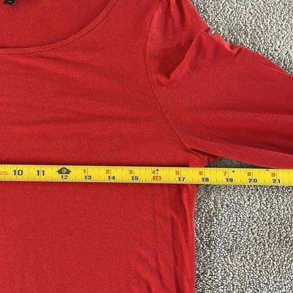 Eileen Fisher Asymmetric Jersey Top Women’s M Burnt Orange Boho Artsy Lagenlook - Picture 5 of 14